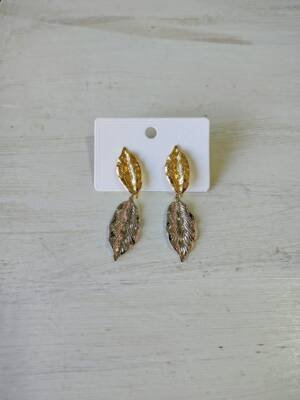 AROS COLGANTE HOJAS COMBINADAS DORADO-PLATEADO