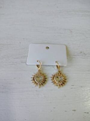 AROS COLGANTES ACERO DORADO DIJE CORAZON
