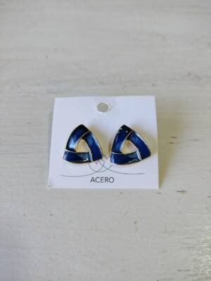 AROS TRIANGULARES DETALLES EN AZUL Y DORADO