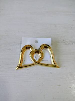 AROS FORMA CORAZON GRANDE DORADO