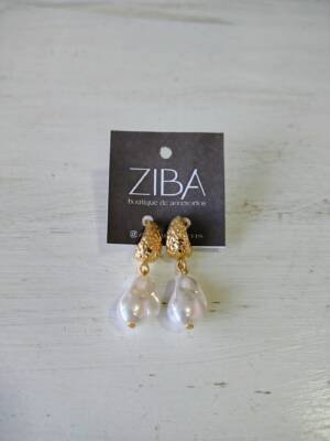 AROS COLGANTE DORADO CON PERLA IRREGULARES