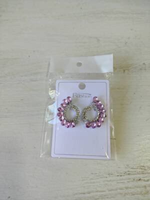 AROS DE FIESTA CON PIEDRAS TONOS LILA