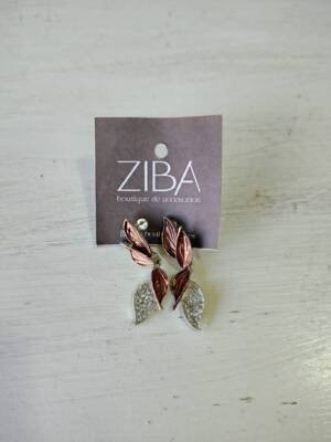 AROS DE FIESTA COLGANTE HOJAS COMBINADAS EN TONOS BORDO/STRASS