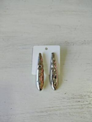 AROS ESTILO CHAPON ALARGADO PLATEADO