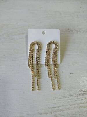 AROS DE FIESTA COLGANTE CON TIRAS DE STRASS DORADO
