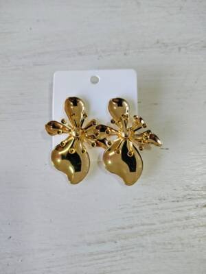 AROS CHAPON DORADO FLOR